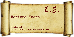 Baricsa Endre névjegykártya